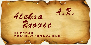 Aleksa Raović vizit kartica
